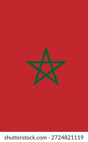 Bandera de Vertical de Marruecos en colores oficiales, dimensiones y Relación de aspecto. Bandera de Vector que simboliza el orgullo nacional, la identidad, el patrimonio, el patriotismo y la autoridad