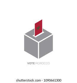 Morocco voting concept. National flag and ballot box.