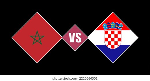 Morocco vs Croatia flag concept. Vector illustration.