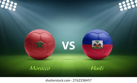 Morocco vs Haiti soccer scoreboard broadcast template for soccer tournament 2026