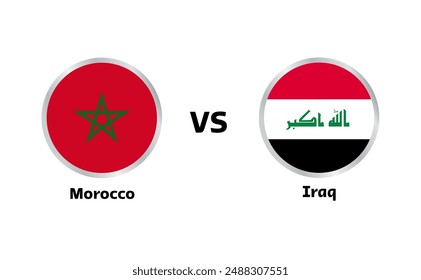 Morocco vs Iraq match , isolated on white background