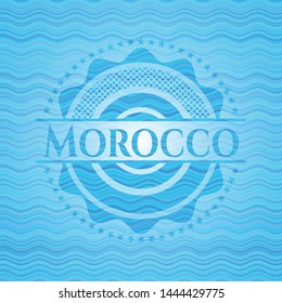 Morocco water wave badge. Vector Illustration. Detailed.