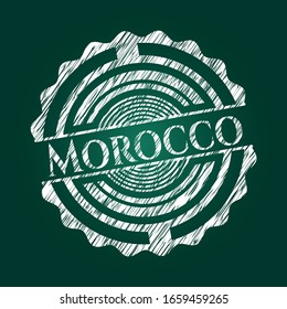 Morocco written on a chalkboard. Vector Illustration. Detailed.