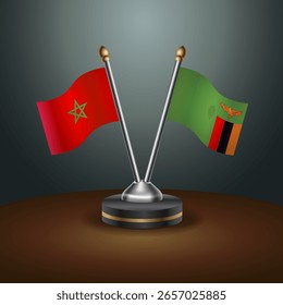La tabla de Marruecos y Zambia marca la relación con el fondo de gradiente. Ilustración vectorial