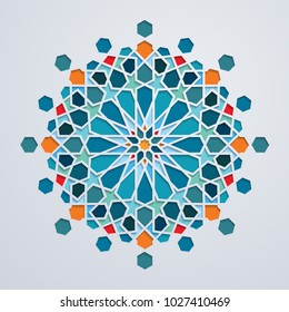Moroccoan pattern colorful geometric arabic ornament