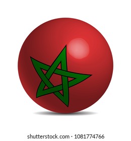 Moroco flag on a 3d ball with shadow