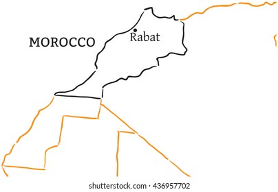 Moroco hand-drawn sketch map