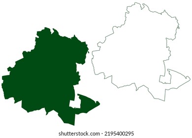 Moroleon municipality (Free and Sovereign State of Guanajuato, Mexico, United Mexican States) map vector illustration, scribble sketch Moroleón map