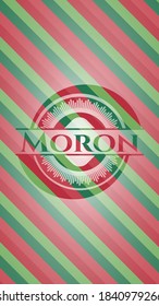 Emblema de navidad morona. Ilustración vectorial. Detallado. 