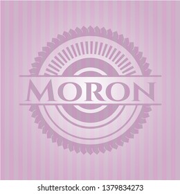 Moron pink emblem. Vintage.