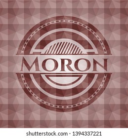 Moron red geometric badge. Seamless.