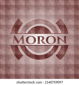 Moron red seamless geometric badge. 