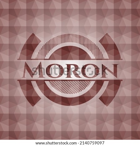 Moron red seamless geometric badge. 