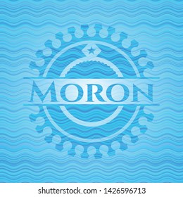 Moron water wave representation style emblem. Vector Illustration. Detailed.