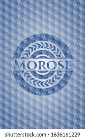 Morose blue emblem or badge with abstract geometric polygonal pattern background. Vector Illustration. Detailed.