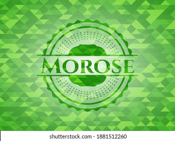 Morose green emblem. Mosaic background. Vector Illustration. Detailed. 