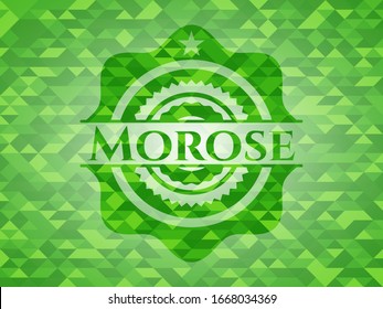 Morose green mosaic emblem. Vector Illustration. Detailed.