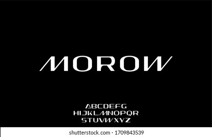 morow, the futuristic modern font alphabet vector set