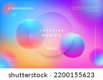 Morph Background Gradient Colorful with Circle Shape Glass Effect Frame Title Text. Poster, Banner, Presentation, Wallpaper Mobile and Desktop.