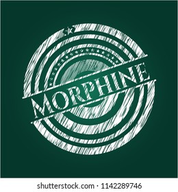 Morphine chalk emblem written on a blackboard