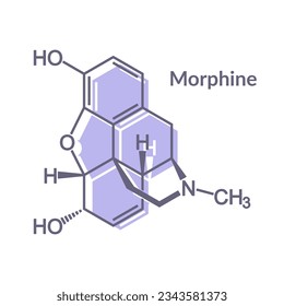 Morphin-chemische Formel chemische Molekularstruktur von Morphine.