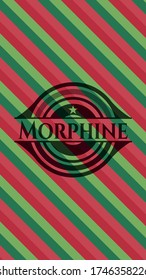 Morphine christmas colors badge. Vector Illustration. Detailed. 