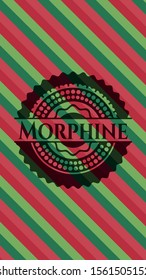 Morphine christmas emblem. Vector Illustration. Detailed.