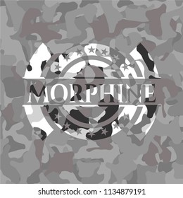 Morphine grey camouflaged emblem