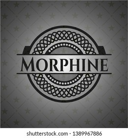 Morphine realistic black emblem. Vector Illustration. Detailed.