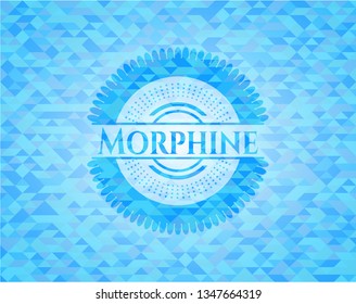 Morphine realistic light blue mosaic emblem