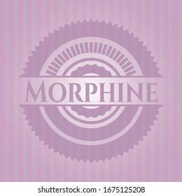 Morphine retro rosa Emblem. Vektorillustration Illustration. Detaillierte Angaben.