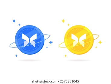 Morpho coin flat icon isolated on white background.