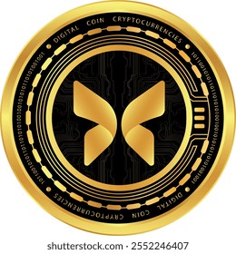morpho-morpho cryptocurrency drawings on abstract background. 3d illustrations.