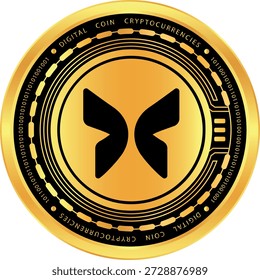 morpho-morpho cryptocurrency drawings on abstract background. 3d illustrations.