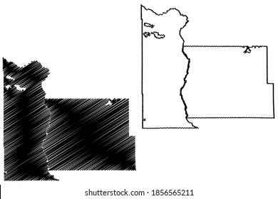 Condado de Morrison, Minnesota (condado de los EE.UU., Estados Unidos de América, EE.UU., EE.UU.) mapa de ilustración vectorial, dibujo de garabatos Mapa de Morrison