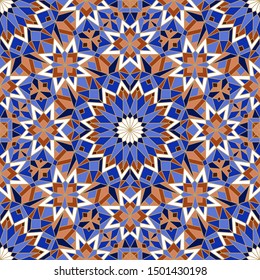 Morrocan seamless mosaic pattern. Arabic abstract background