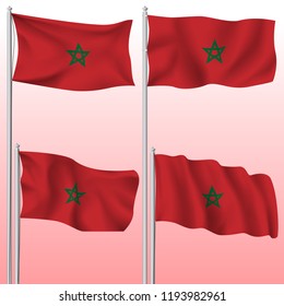 Morroco textile waving flag isolated vector illustration
