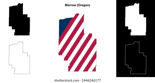 Morrow County (Oregon) outline map set