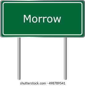 Morrow , Georgia , road sign green vector illustration, road table, USA city