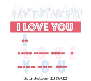 Morse code -I love you- Vector illustration