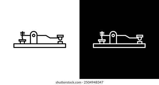 Morsecodesymbol mit schwarz-weißem Strich.