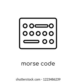 morse code icon. Trendy modern flat linear vector morse code icon on white background from thin line Communication collection, outline vector illustration
