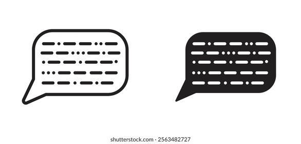 Morse code icons in outline and fill. vector illustration for ui.