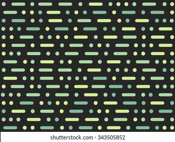 Morse Code Inspired Abstract Seamless Pattern, Geometric Dots And Dashes. Vector Background Texture.