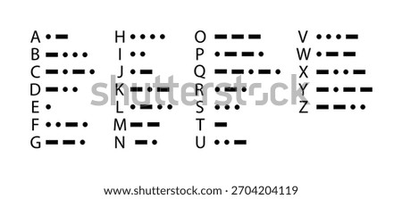 Morse Code International Morse Code on white background. Morse Code sign flat style. Vector
