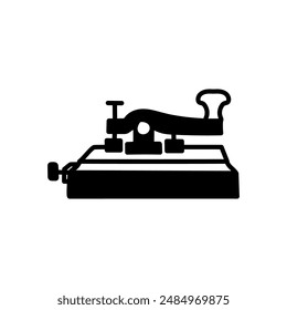 Morse Code Machine Glyph-Symbol, Vektorillustration