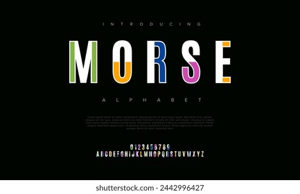 Morse creative geometric modern urban alphabet font. Digital abstract futuristic, fashion, sport, minimal technology typography. Simple numeric vector illustration