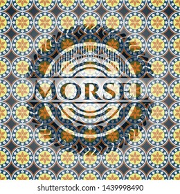 Morsel arabesque emblem background. arabic decoration.