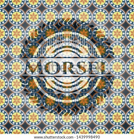 Morsel arabesque emblem background. arabic decoration.