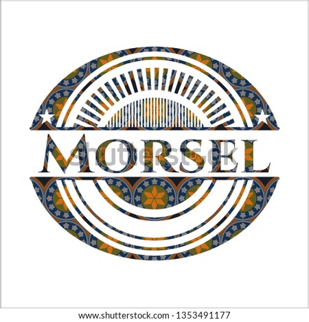 Morsel arabesque style badge. arabic decoration.